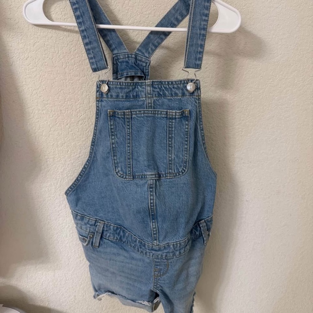 Denim maternity Overalls shorts